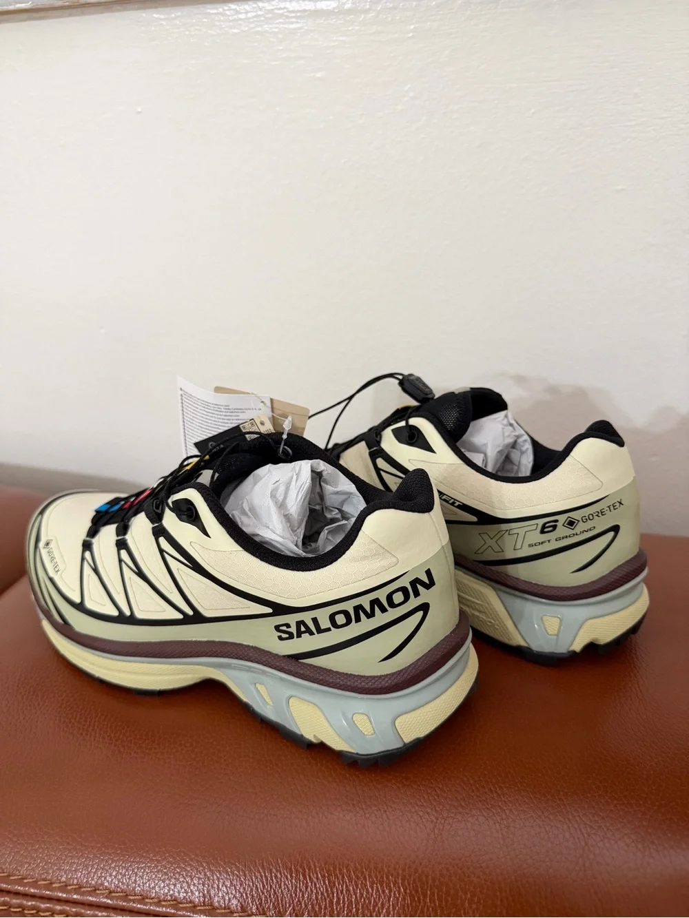Salomon Aspargus Green / Tea / Bitter Chocolate XT-6 Gore-tex Unisex Sneakers - Picture 13 of 14